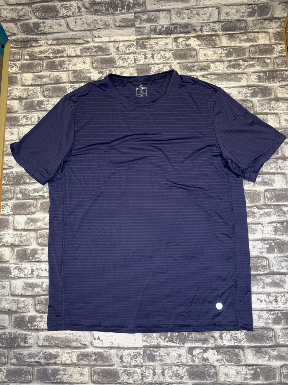 Soybu Men's 4-Way Stretch Moisture Wicking Active Tee, Dark Blue, L